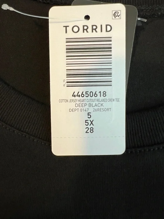 Torrid Sz 5(5X)(28)Cotton Jersey Floral Cutout Relaxed Short Sleeve Crewneck Top - Picture 11 of 11